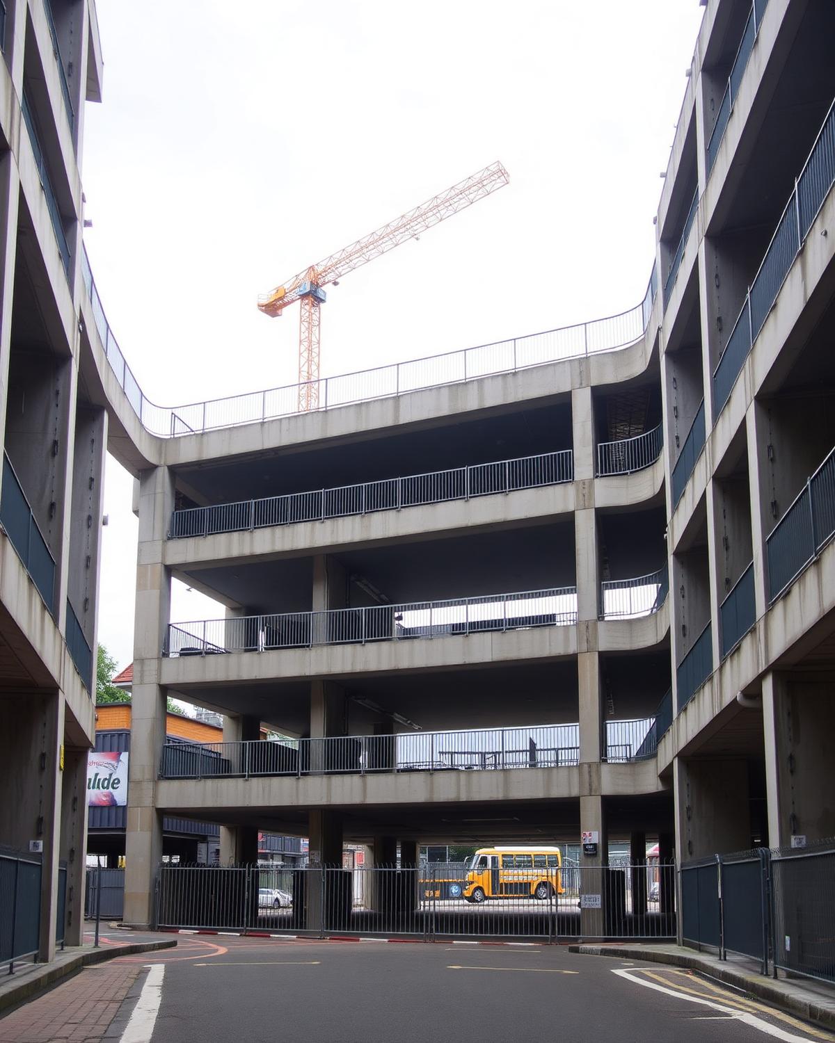 Completed concrete podium and parking structure in Croydon, south London