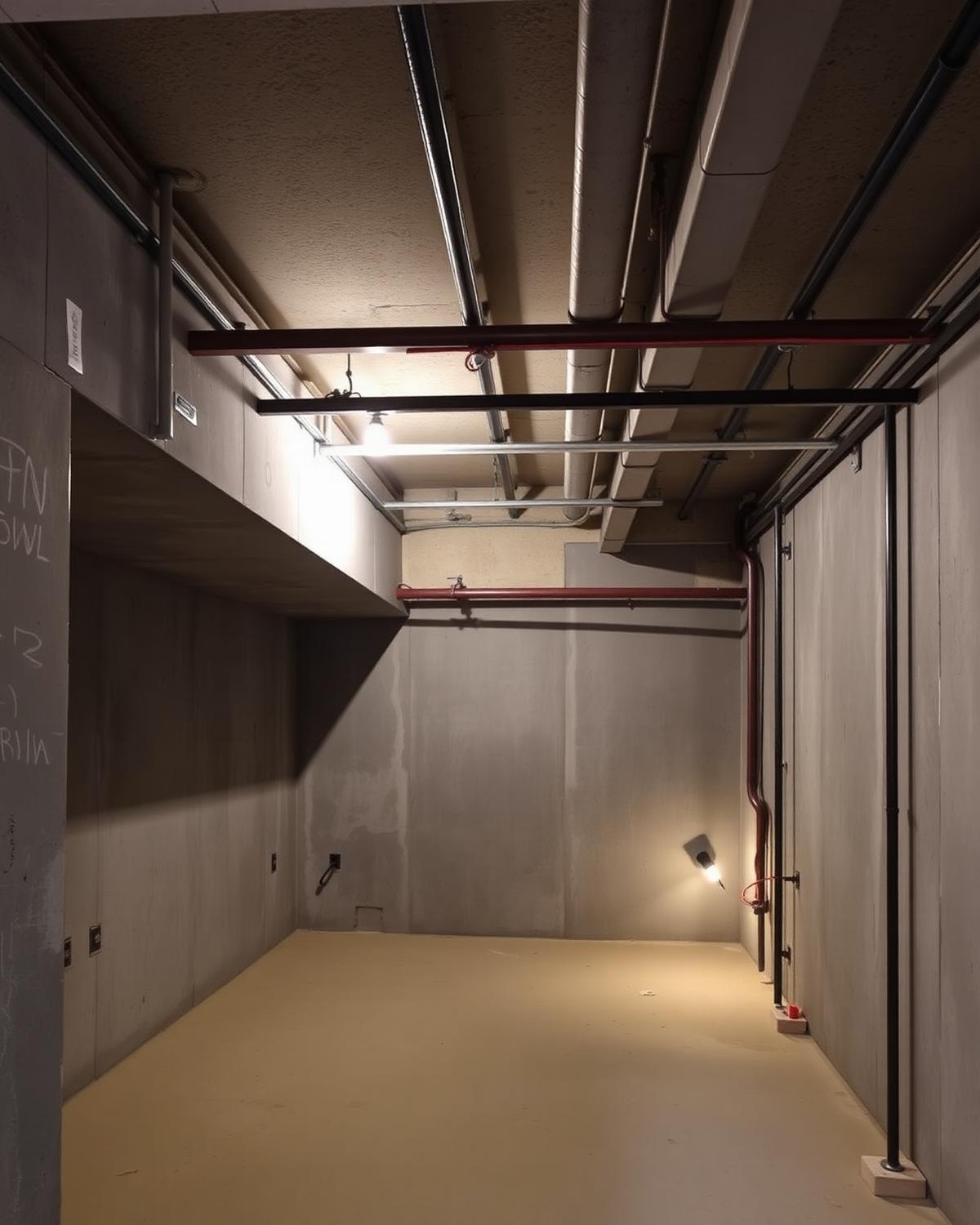 Finished tanked basement beneath the period Hampstead house